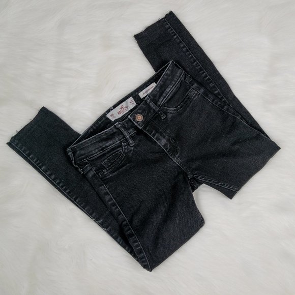Hollister Denim - Hollister Black Skinny Jeans Cropped Hem